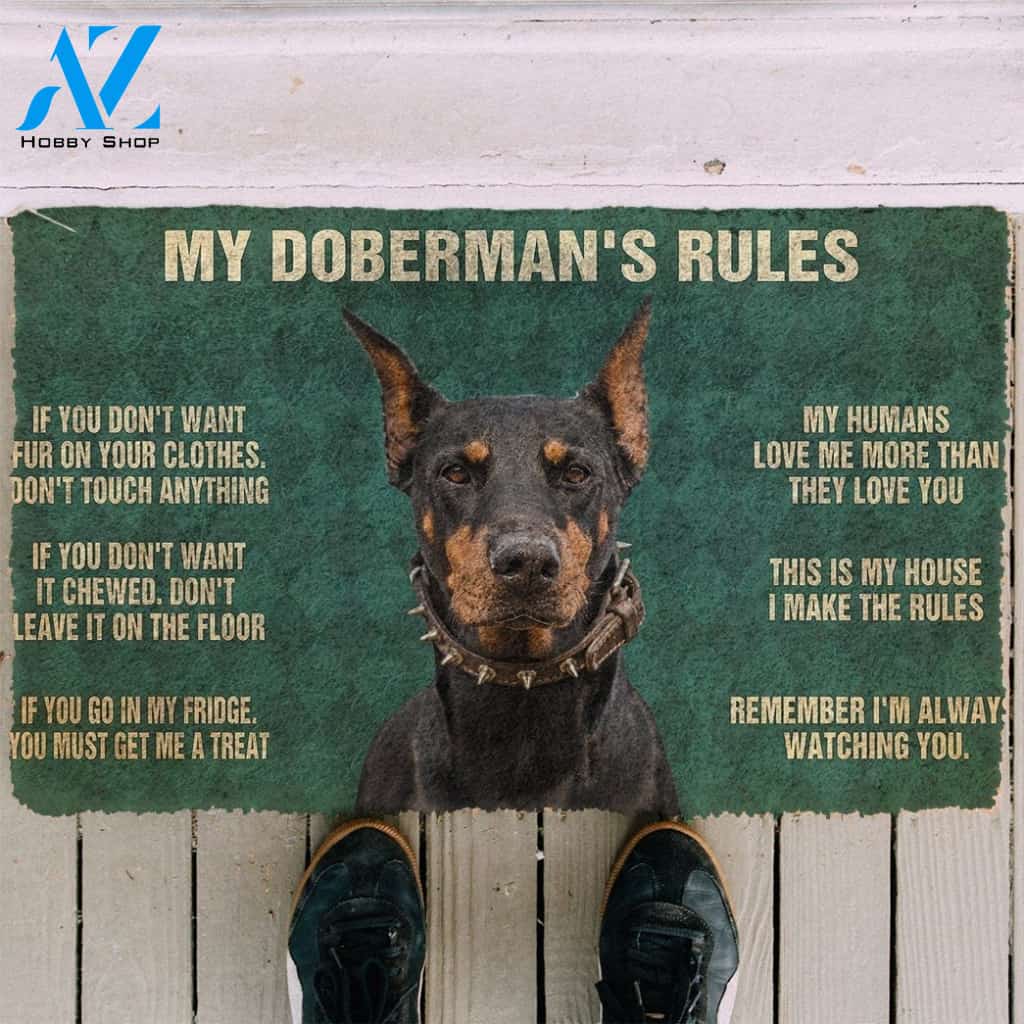Gearhumans Gearhuman 3D My Doberman's Rules Doormat