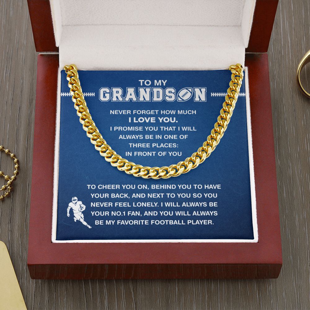 My Football Grandson - Cuban Link Necklace, Cuban Link Chain