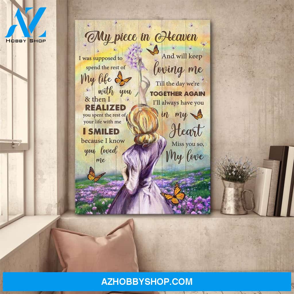 My piece in heaven - Till the day we're together again Heaven Portrait Canvas Prints - Wall Art