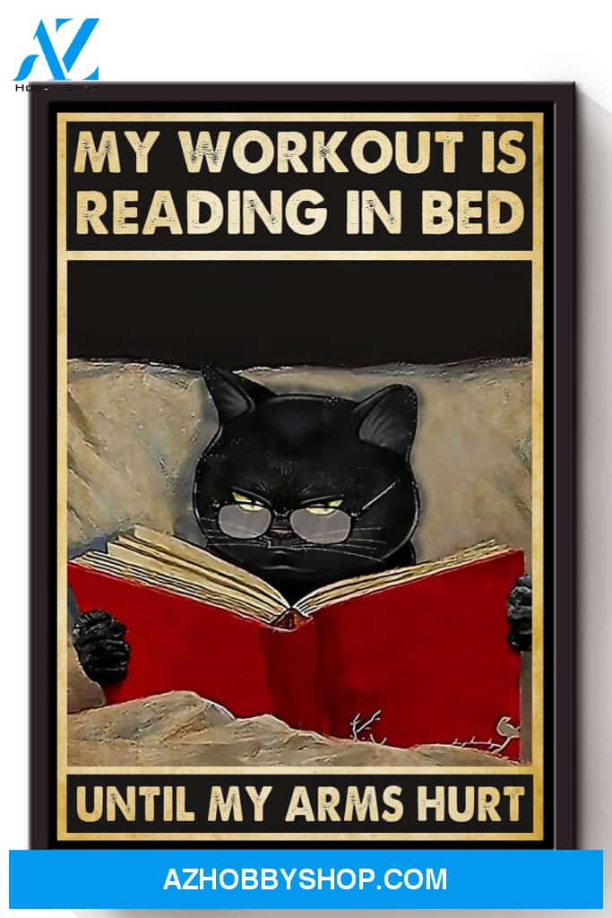 My Workout Is Reading In Bed Animal Canvas And Poster, Wall Decor Visual Art