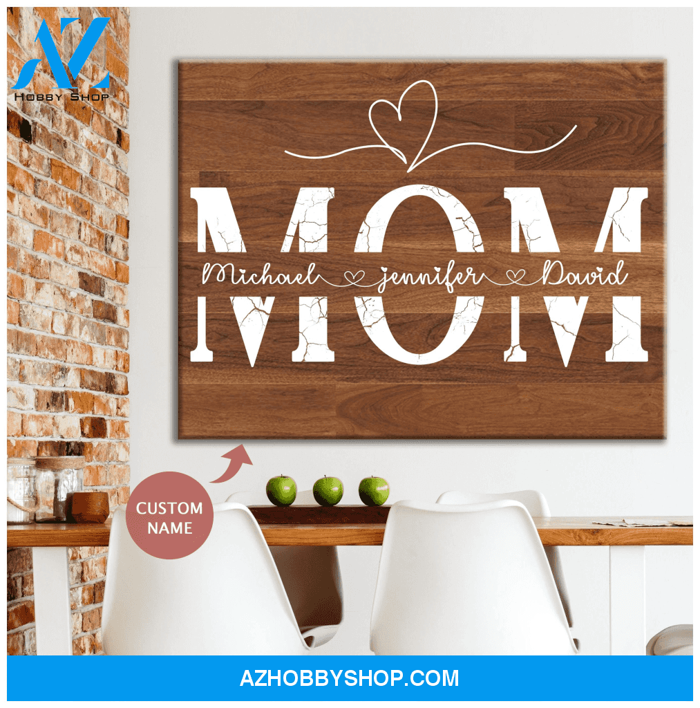 Personalized Canvas, Name Mom Canvas Wall Art Gift Mother's Day