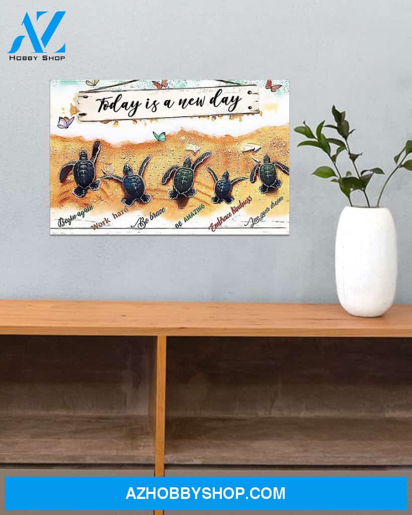 New Day Turtle Gift Dad Canvas Prints