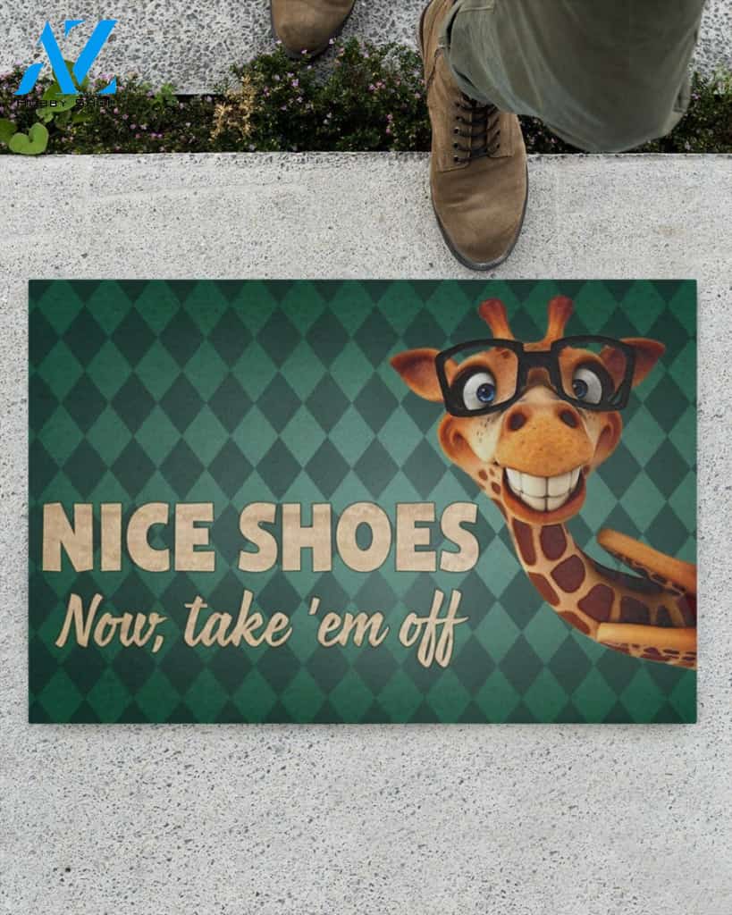 Nice Shoes Now, Take'em Off Giraffe Doormat Welcome Mat Housewarming Gift Home Decor Funny Doormat Gift For Friend Gift Idea For Giraffe Lovers