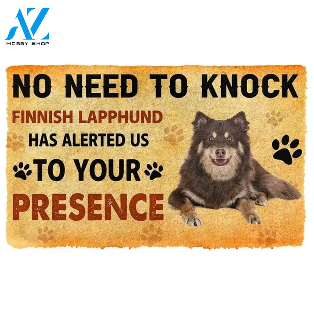 No Need To Knock Finnish Lapphund Dog Doormat Welcome Mat Housewarming Gift Home Decor Funny Doormat Gift For Dog Lovers