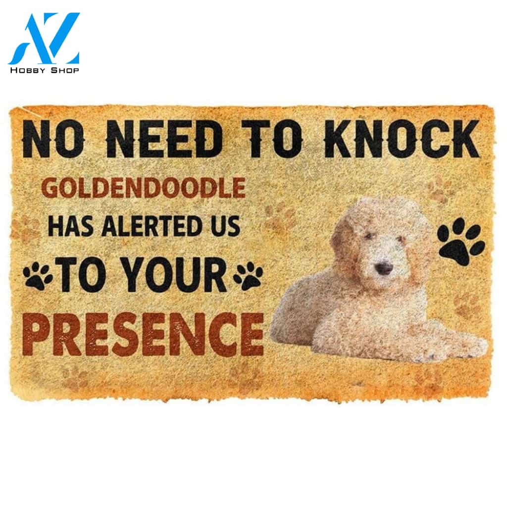 No Need To Knock Goldendoodle Dog Doormat Welcome Mat Housewarming Gift Home Decor Funny Doormat Gift For Dog Lovers