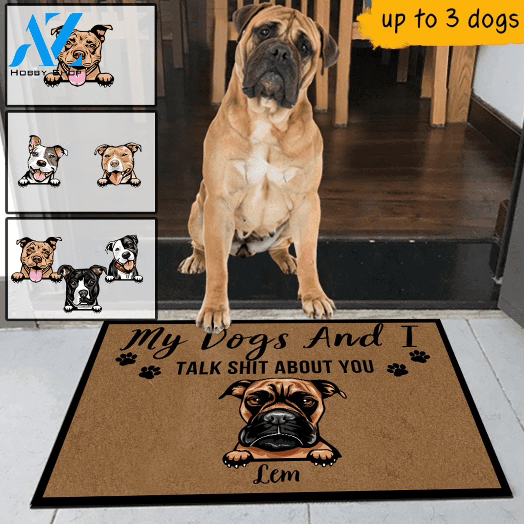 No Need To Knock We Know You Are Here Dog Doormat Personalized Dog Mud Mat, Dog Doormat For Muddy Paws | WELCOME MAT | HOUSE WARMING GIFT