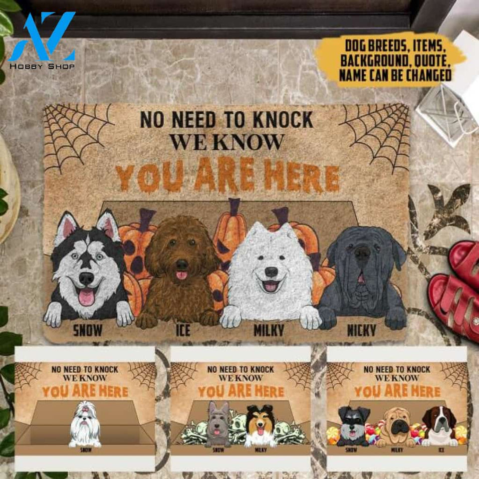 No Need To Knock We Know You Are Here Halloween Version Personalized Doormat