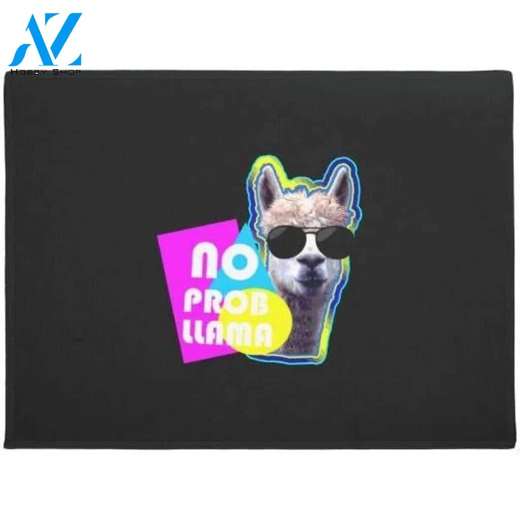No Prob Llama Indoor and Outdoor Doormat Warm House Gift Welcome Mat Gift for Friend Family