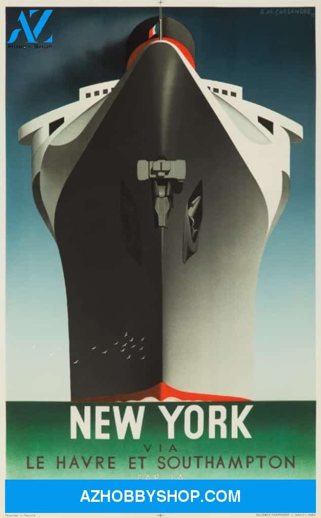 Normandie New York France C. 1935 Vintage Poster