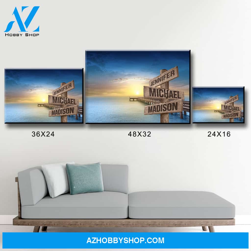 Ocean Dock Color Multi-Names Premium Canvas