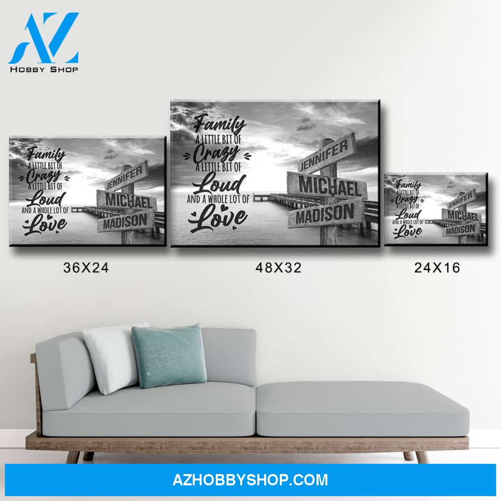 Ocean Dock with Saying 2 Multi-Names Premium Canvas