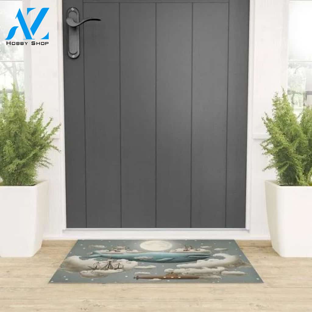 Ocean Meets Sky Sailing Boat Vehicle Doormat Indoor And Outdoor Mat Entrance Rug Sweet Home Decor Housewarming Gift Gift For Boat Lovers Gift for Friend Family Birthday New Home