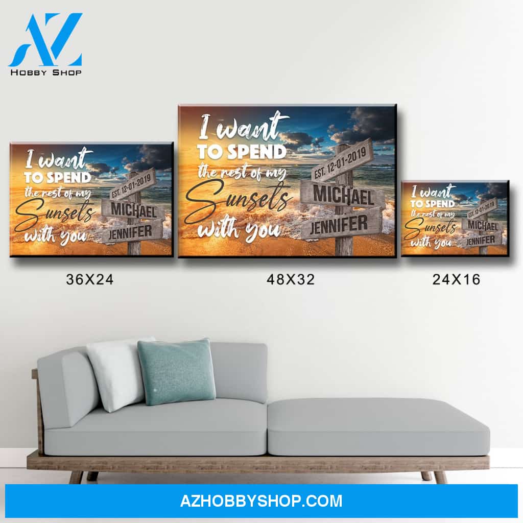Ocean Sunset Anniversary Premium Canvas