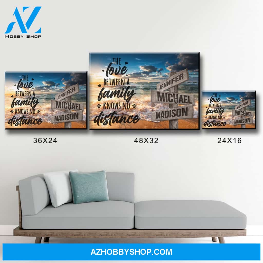 Ocean Sunset Color with Saying 5 Multi-Names Premium Canvas