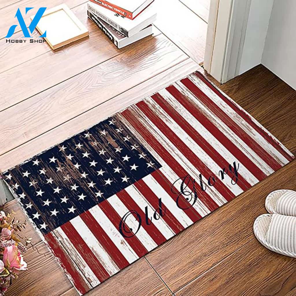 Old Glory American Flag Doormat Welcome Mat House Warming Gift Home Decor Funny Doormat Gift Idea