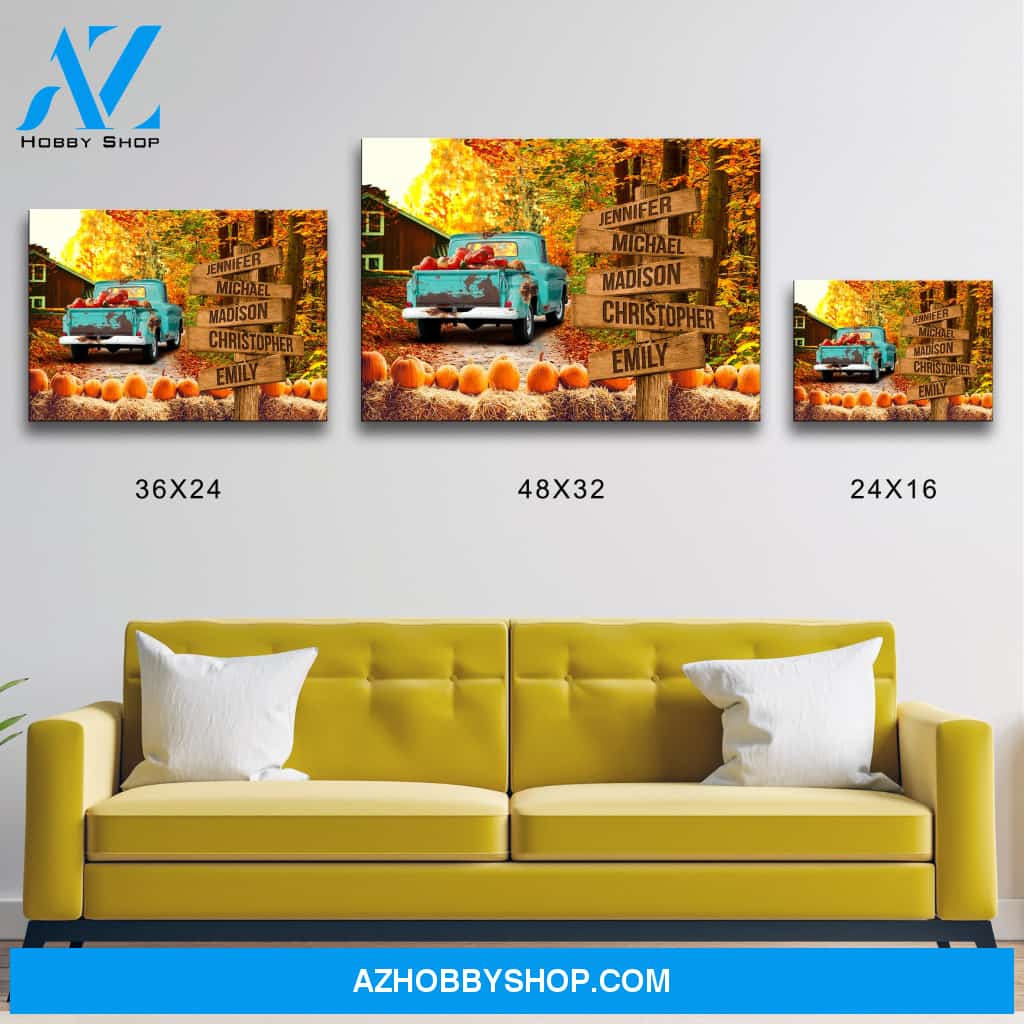 Old Truck Barn 3 Multi-Names Premium Canvas