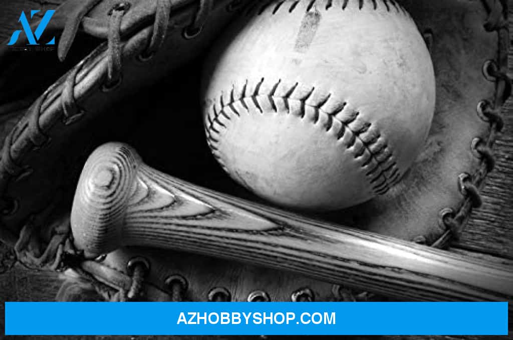 Old Used Baseball Baseball Glove And Baseball Bat Black And White Photography