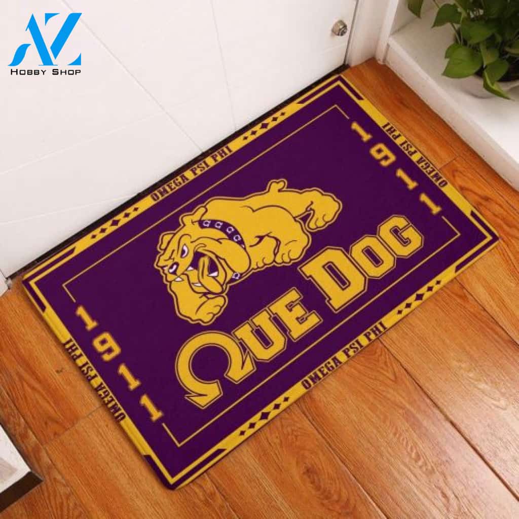 Omega Psi Phi 1911 Que Dog Doormat