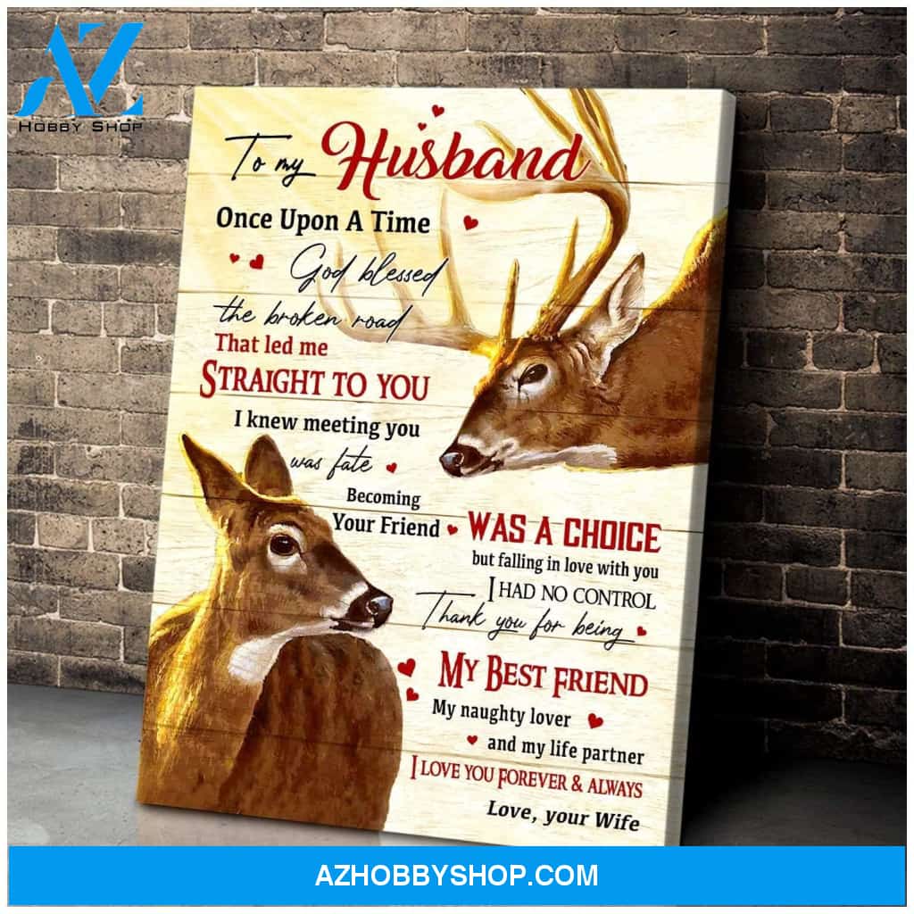 Once Upon A Time Wife To Husband Deer Wall Art Canvas