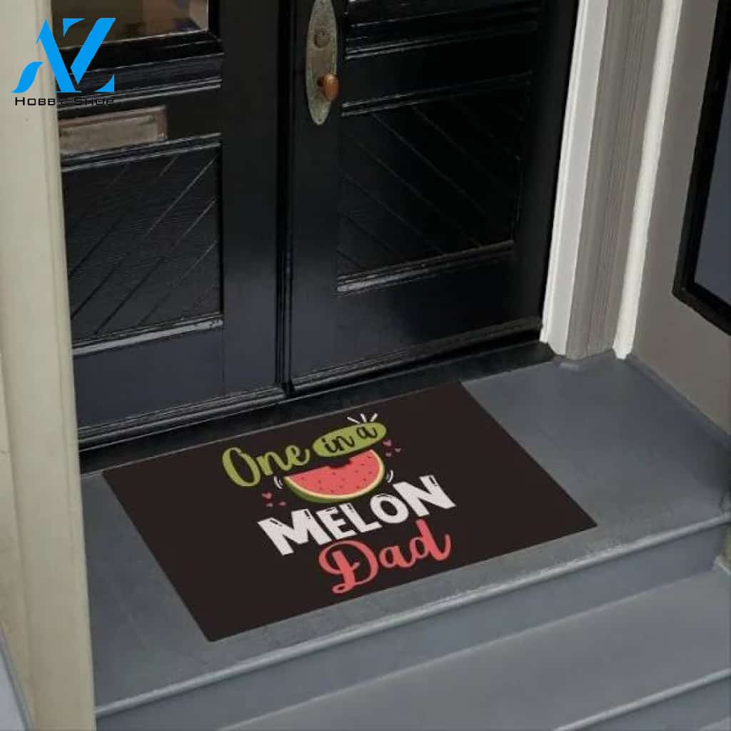 One In A Melon Dad Matching Family Doormat Funny Welcome Mat Housewarming Gift Home Decor Funny Doormat Gift For Friend