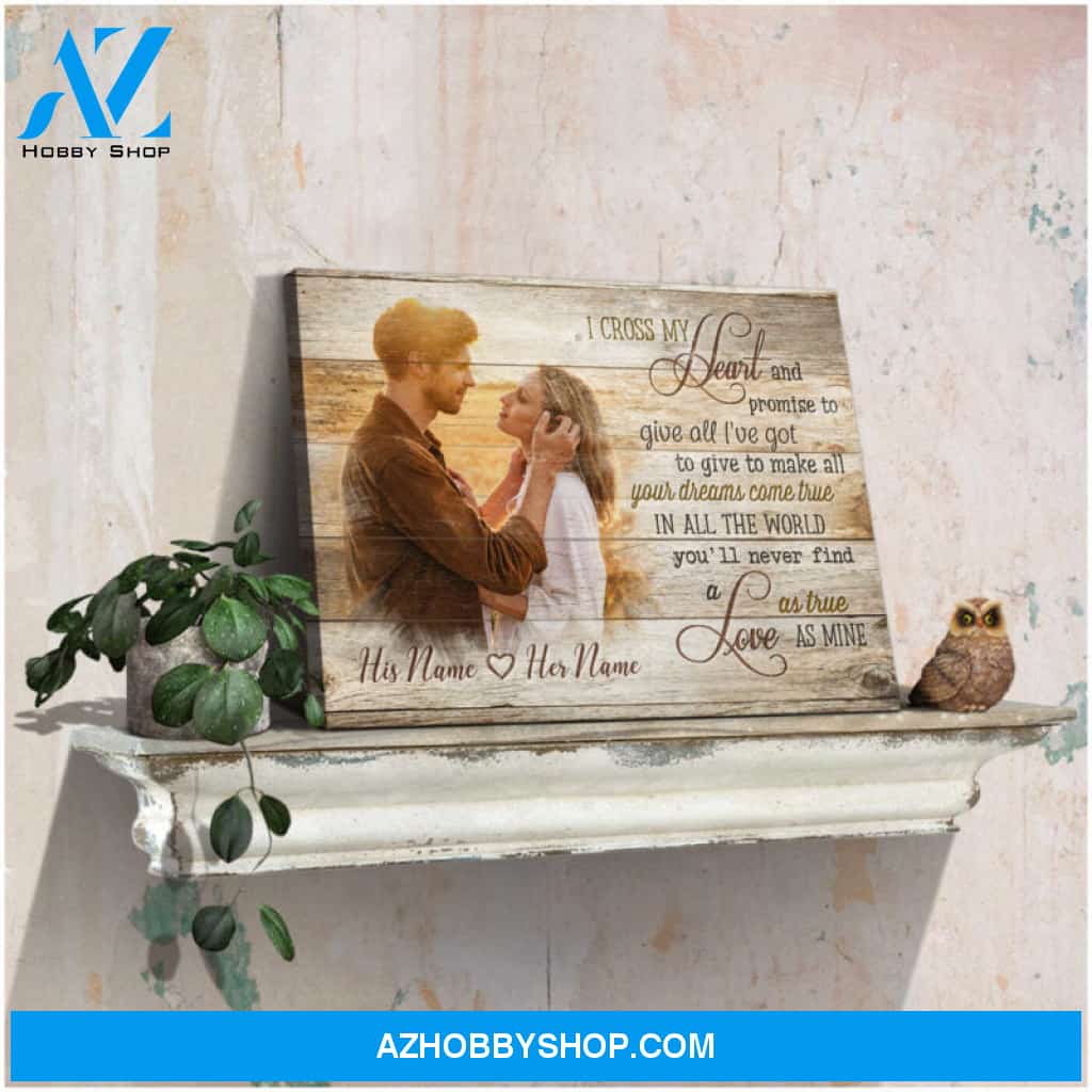 One Year Customized Anniversary Gifts For Husband - I Cross My Heart Canvas Print