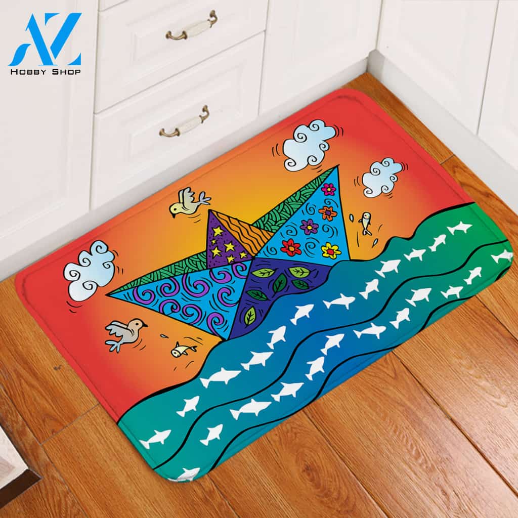 Origami Ship Door Mat