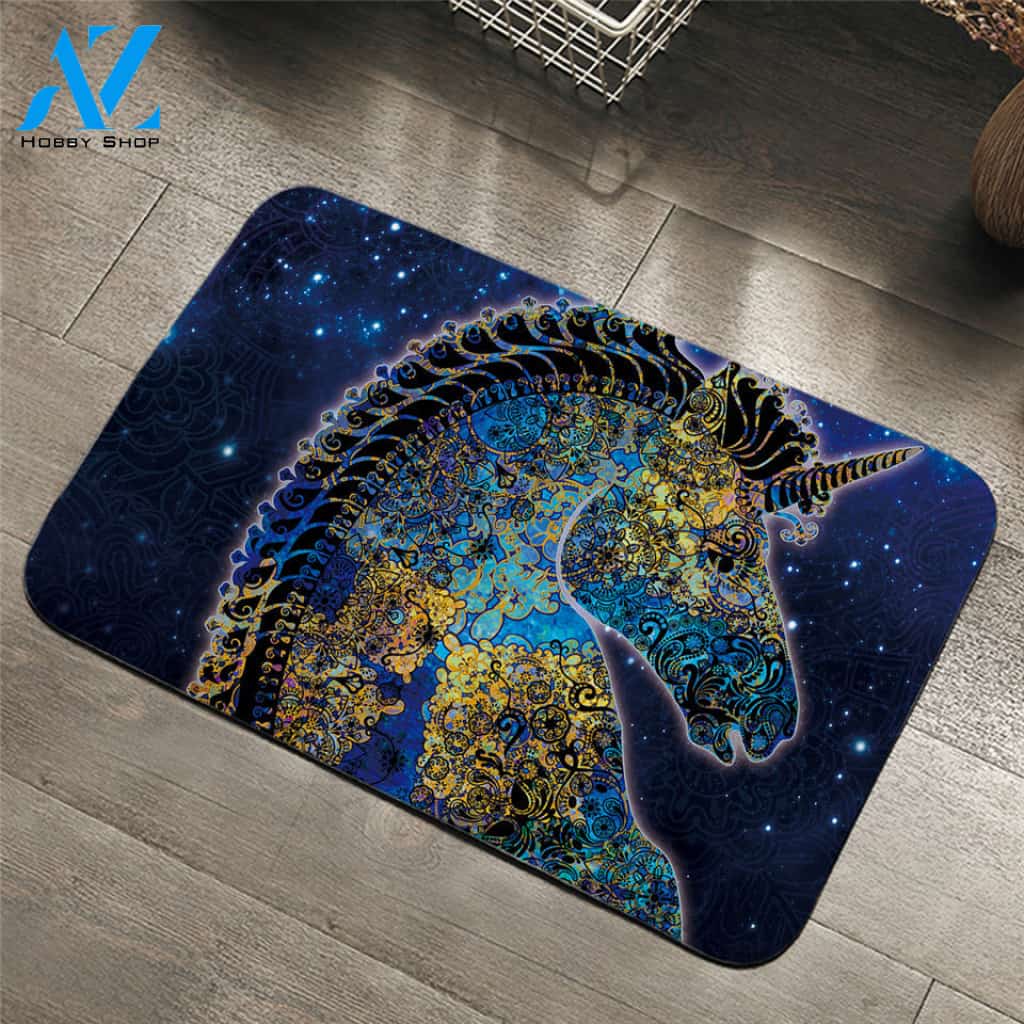 Ornamented Unicorn Door Mat
