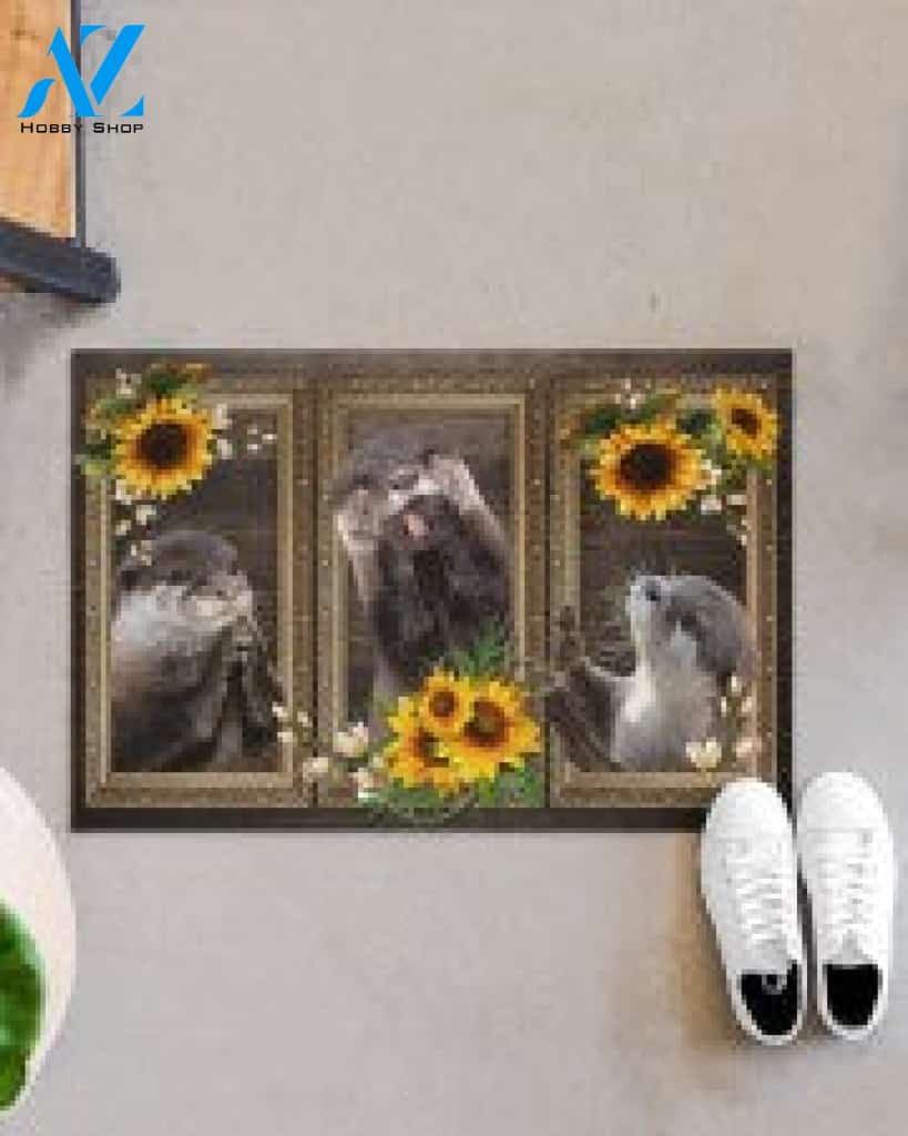 Otter Lovely Sunflowers Gift For You Doormat