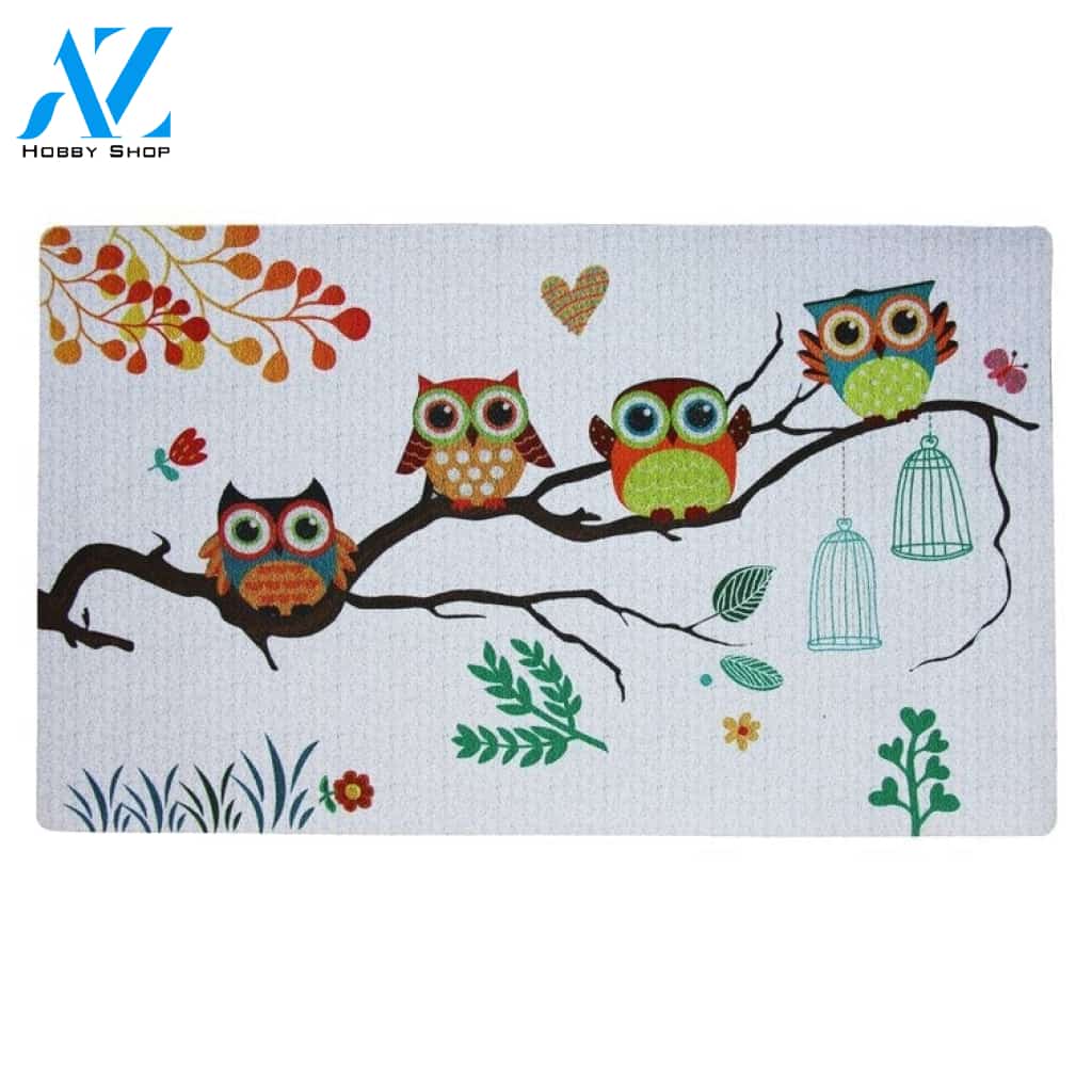 Owl Doormat Welcome Mat Housewarming Gift Home Decor Funny Doormat Gift For Owl Lovers Gift For Friend Birthday Gift