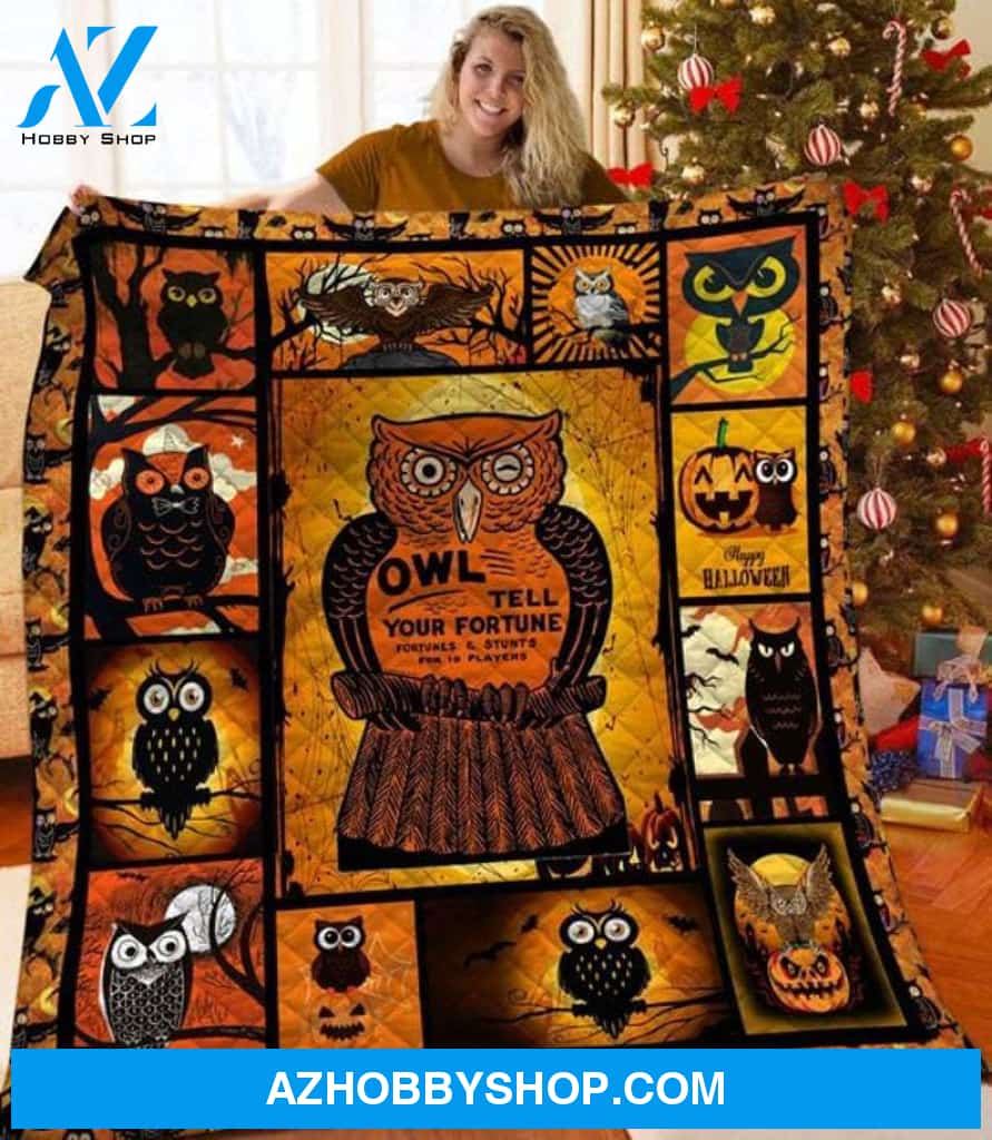 Owl Halloween Fleece Blanket - Sherpa Blanket