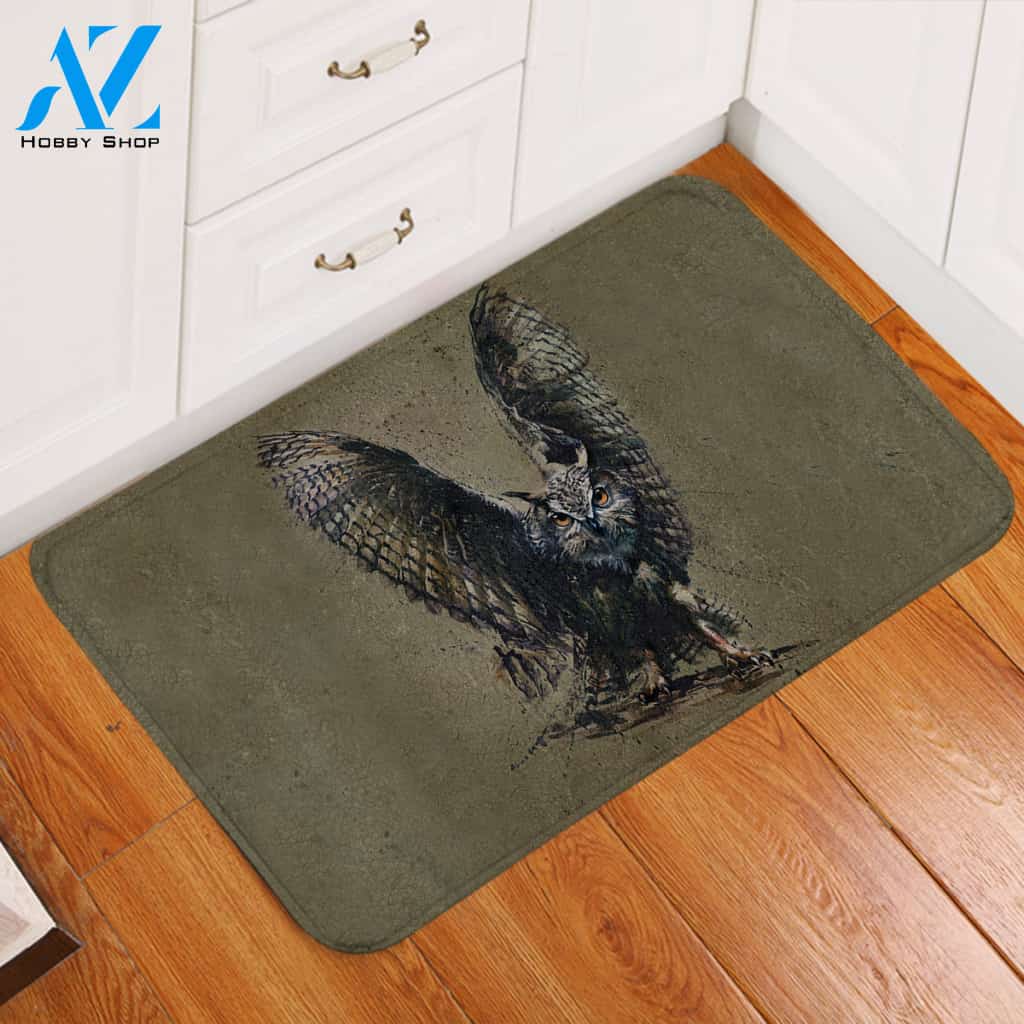 Painted Owl Door Mat
