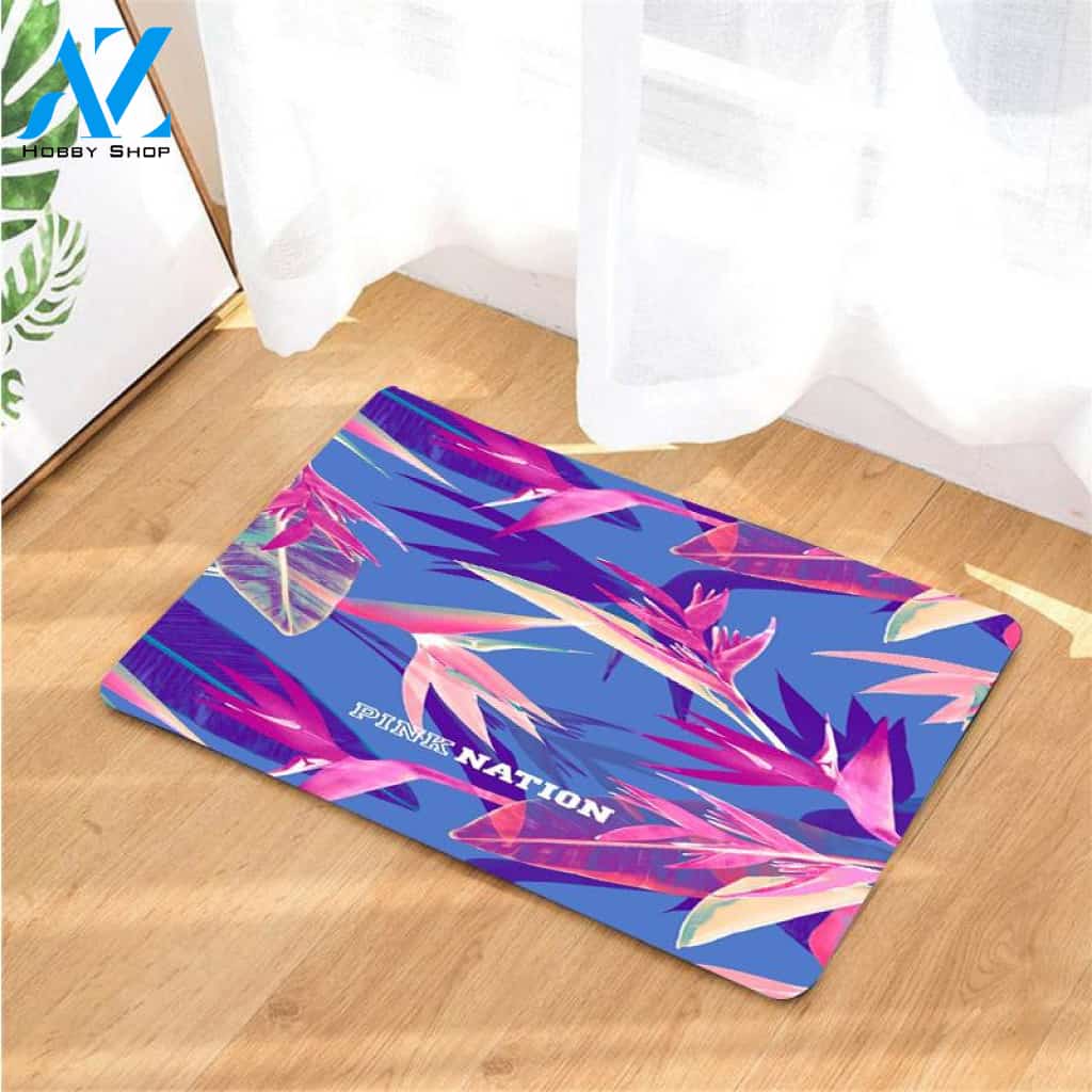 painting flower pink nation doormats