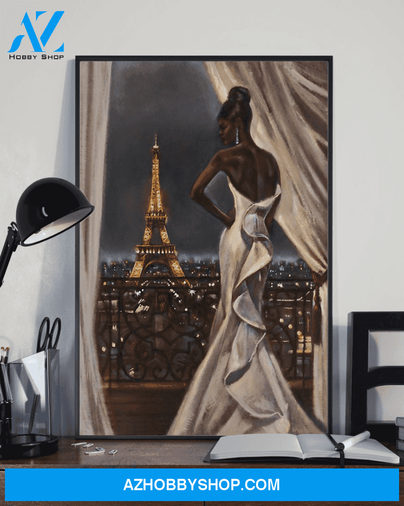 Parlaying In Paris Black Woman Poster Vintage Wall Art Gifts