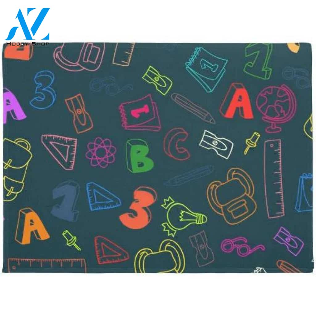 Pattern Painting Back To School Funny Indoor And Outdoor Doormat Warm House Gift Welcome Mat Birthday Gift For Kids Student Class Teacher School