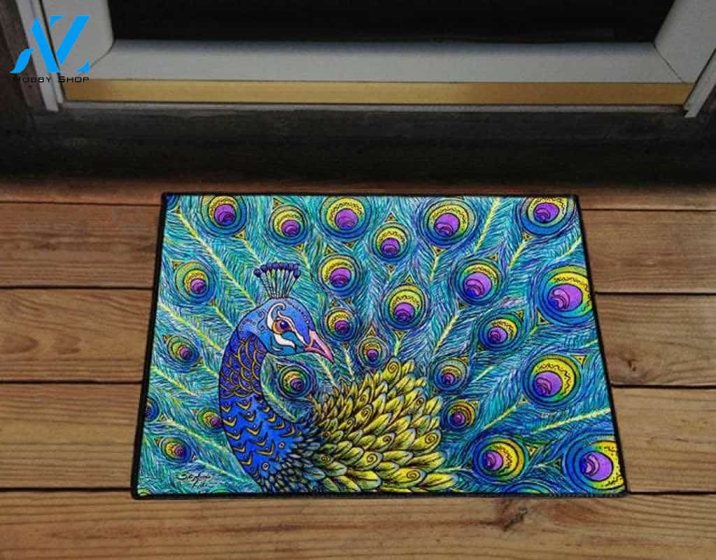 Peacock 18 x 24 Door Mat, Floor Mat, Home Decor