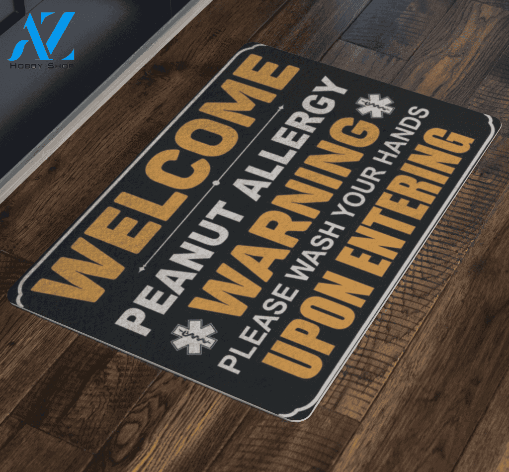 Peanut Warning Doormat | Welcome Mat | House Warming Gift