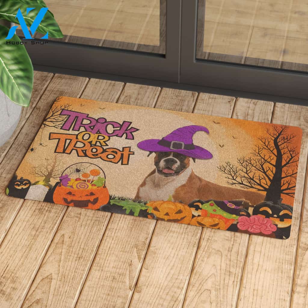 Pembroke Welsh Boxer Halloween Doormat