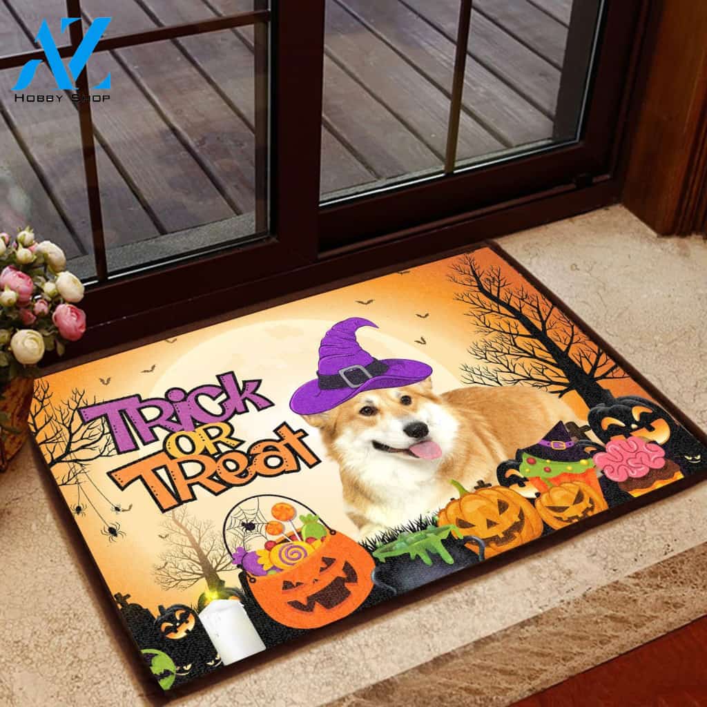 Pembroke Welsh Corgi Halloween - Dog Doormat | Welcome Mat | House Warming Gift