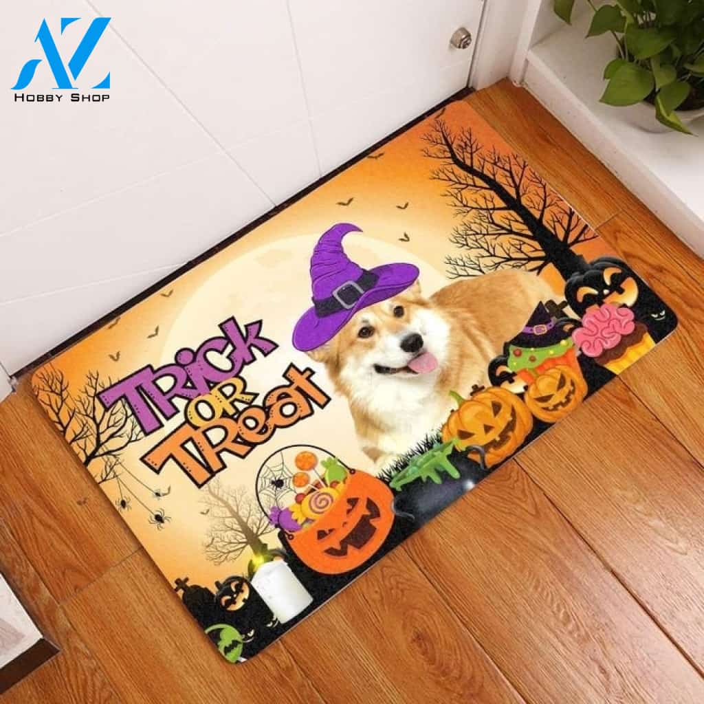 Pembroke Welsh Corgi Halloween Doormat, Gift For Dog lovers, Gift For Friend Home Decor Warm House Gift Welcome Mat