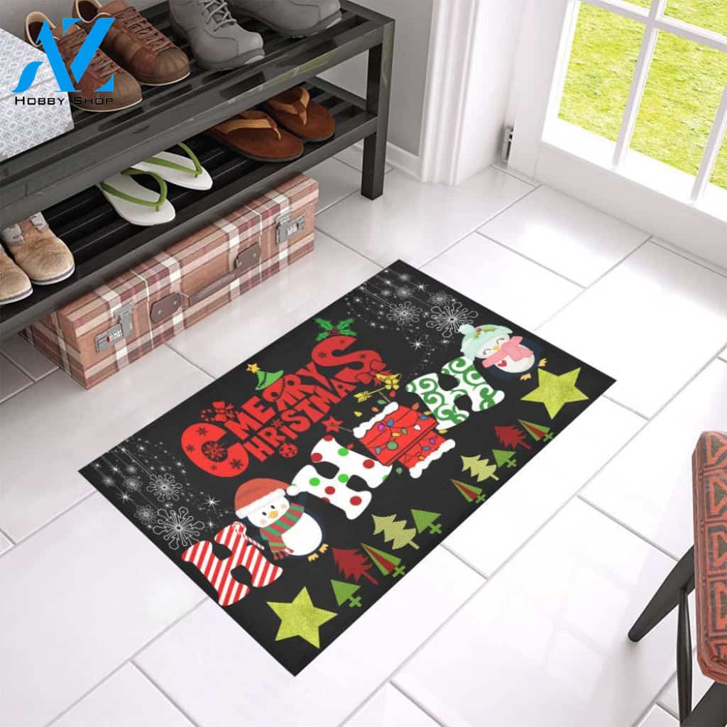 Penguin Hohoho Merry Christmas Doormat Indoor And Outdoor Mat Entrance Rug Sweet Home Decor Housewarming Gift Gift For Friend Family Stem Feminist