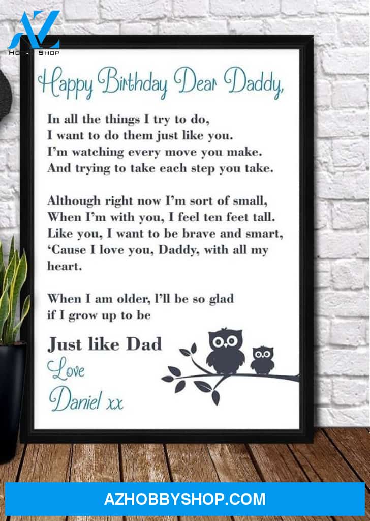 Personaliezd Canvas And Poster, Love You Daddy, Happy Birthday Canvas And Poster, Canvas Wall Art, Wall Decor Visual Art, Gift Father's Day