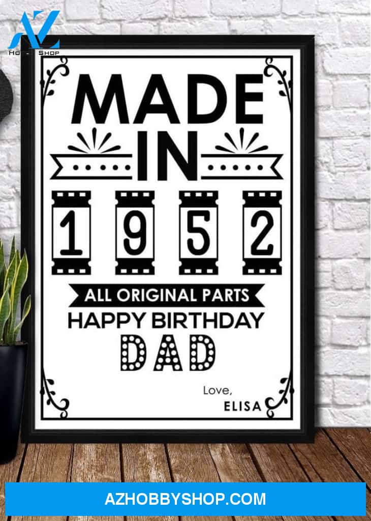 Personaliezd Canvas And Poster, Made In 1952, Canvas And Poster, Canvas Wall Art, Wall Decor Visual Art, Gift Father's Day