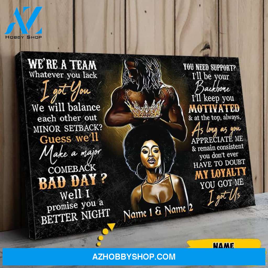 Personaliezd Canvas And Poster, We're A Team Black People Perfect Gift for Canvas And Poster,Canvas Prints,Wall Decor Visual Art