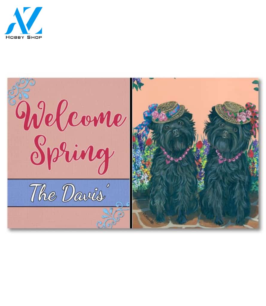 Personalized Affenpinscher Sisters Doormat - 18" x 30"