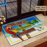 Personalized Beach Parrot Welcome To Paradise Custom Doormat | WELCOME MAT | HOUSE WARMING GIFT