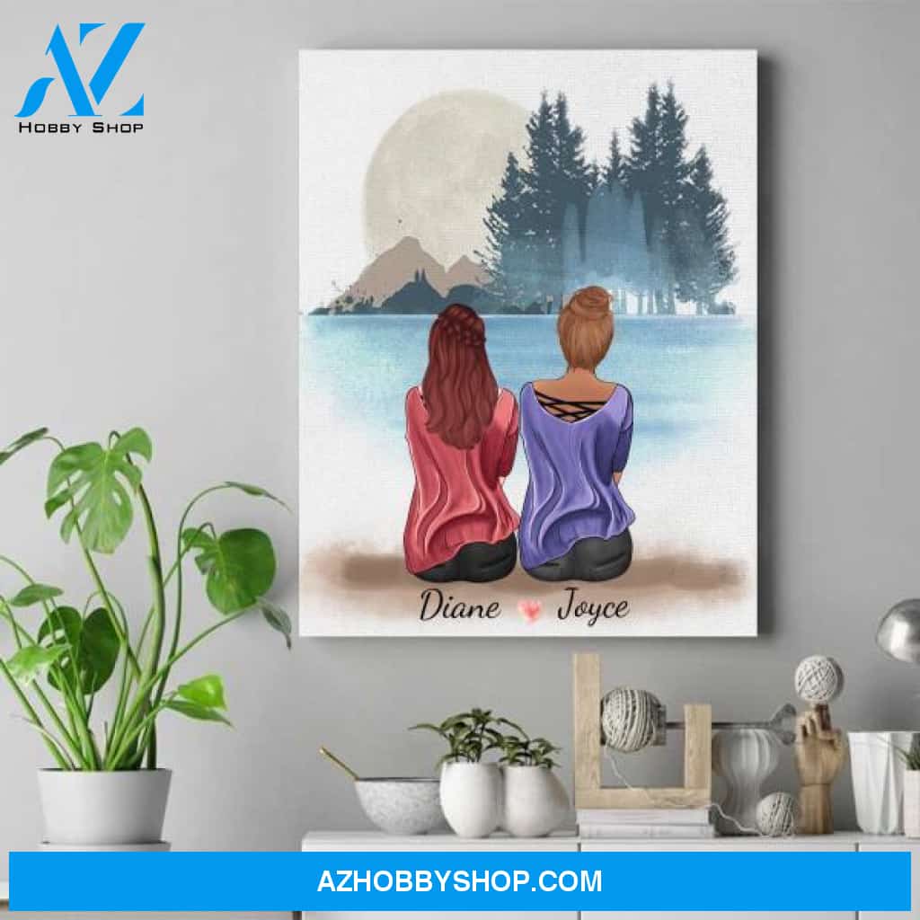 Personalized Bestie Matte Canvas - Best Friend Canvas Ideas - Up To 4 Girls