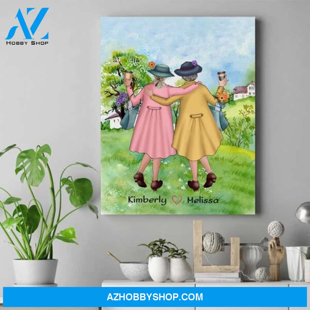Personalized Besties Forever Canvas - Gift For Best Friend Woman - Personalized Bff Gifts