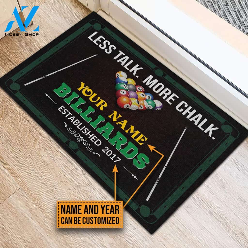 Personalized Billiard Less Talk | Welcome Mat | House Warming Gift