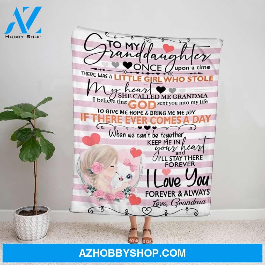 Personalized Blanket, Grandma Letter To My Granddaughter I Love You Forever & Always Fleece Blanket