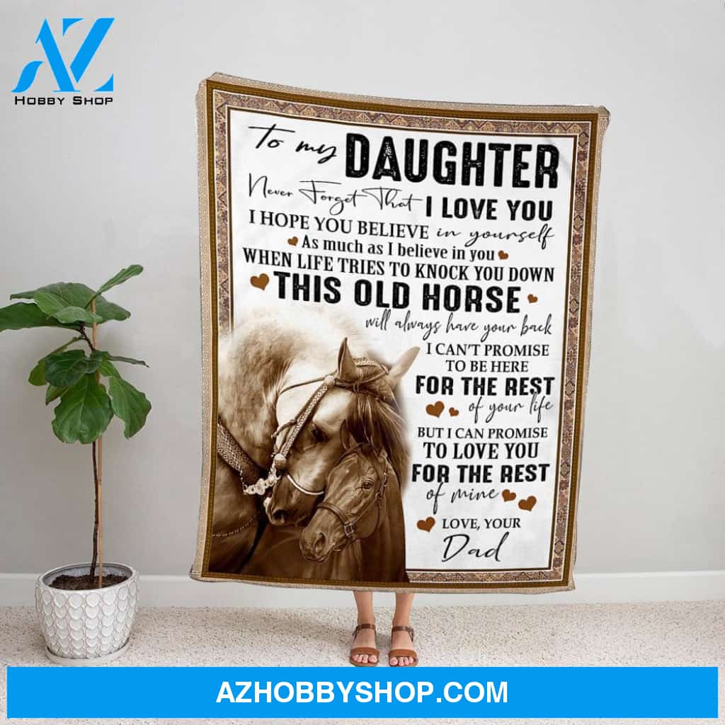Personalized Blanket, Horse Letter To My Daughter I Can Promise To Love You For The Rest Fleece Blanket